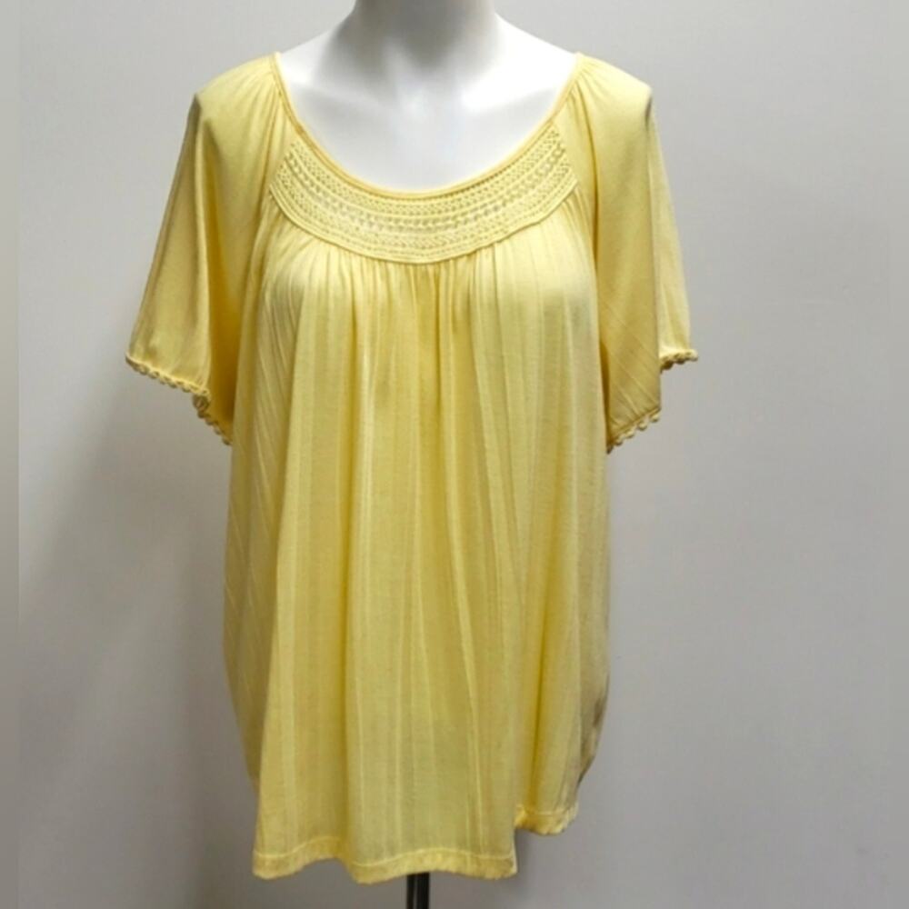 Kim Rogers Flutter Sleeve Tunic Top Women's Size XL